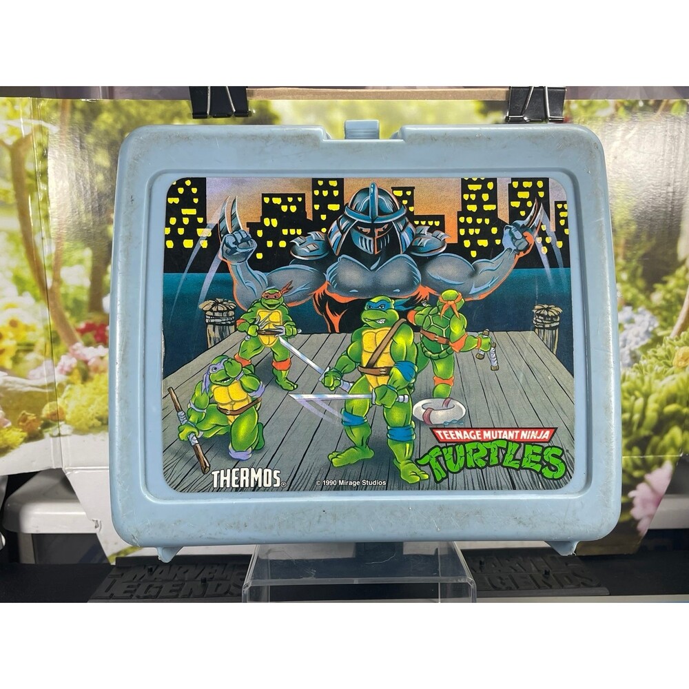 Vintage Thermos Teenage Mutant Ninja Turtles Plastic Lunchbox Shredder TMNT 1990